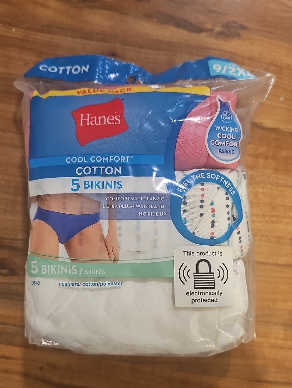 Hanes 5-Pack Cotton Bikinis – White, Pink, Blue & Multicolor